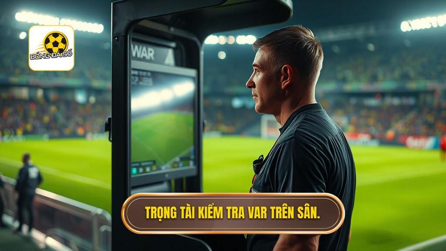 Trọng tài xem màn hình VAR bao lâu? Phân tích chi tiết quy trình và các yếu tố ảnh hưởng 2 Trọng tài kiểm tra VAR trên sân.