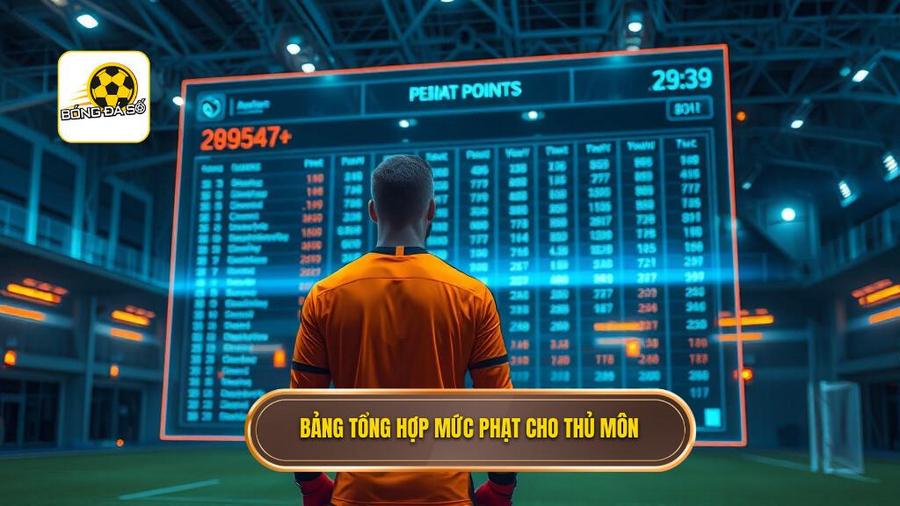 Bảng tổng hợp mức phạt cho thủ môn