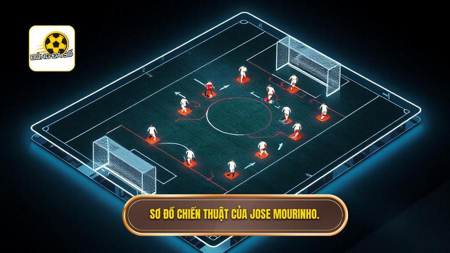 Chiến thuật Jose Mourinho: Đỉnh cao của nghệ thuật thực dụng trong bóng đá hiện đại 2 Sơ đồ chiến thuật của Jose Mourinho.